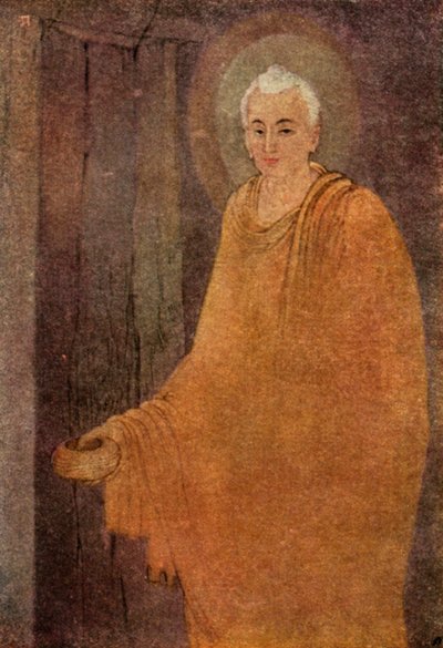 Buddha som Mendicant (färg litho) av Abanindranath Tagore