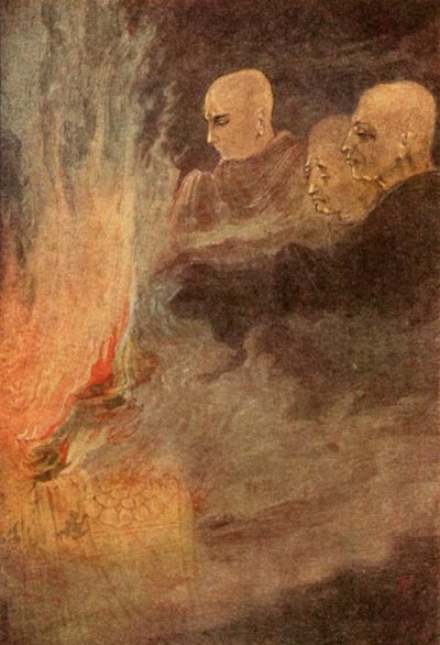 The Final Release (lito i färg) av Abanindranath Tagore
