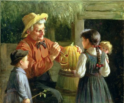 Jack-o-Lantern (olja på duk) av Abbott Fuller Graves