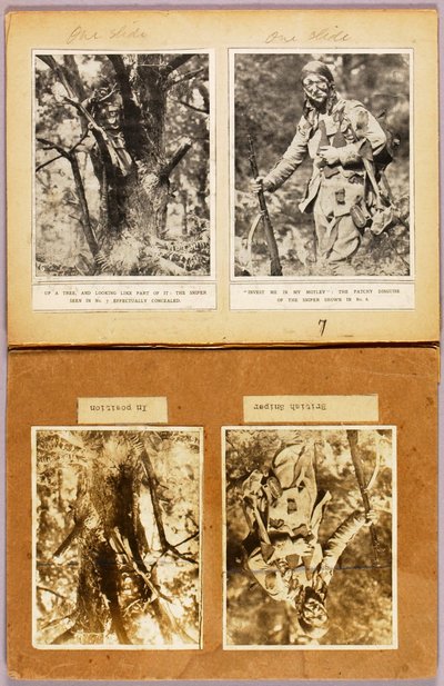 Britische Scharfschützen-Tarnung (frühe Bilder), Studienmappe für das Buch Concealing Coloration in the Animal Kingdom av Abbott Handerson Thayer