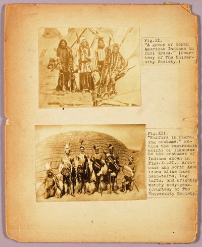 Fig. XI "En grupp nordamerikanska indianer i full dräkt", studiemapp för boken Concealing Coloration in the Animal Kingdom av Abbott Handerson Thayer