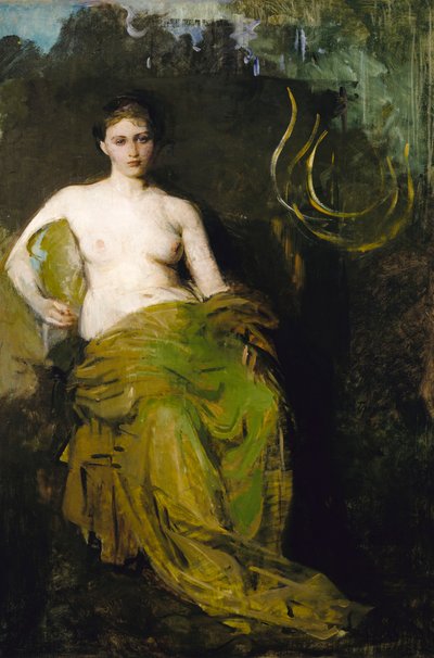 Halvdraperad figur av Abbott Handerson Thayer