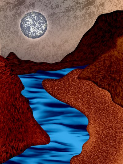 Moonlit Canyon River av Abdona Joseph