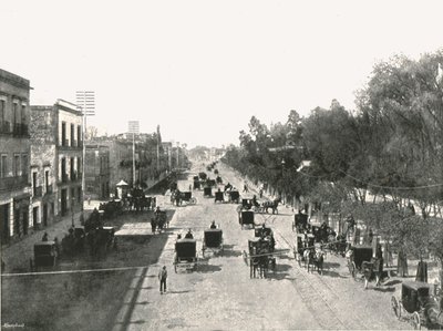 Juarez Avenue, Mexico City, Mexiko, 1895. av Abel Briquet