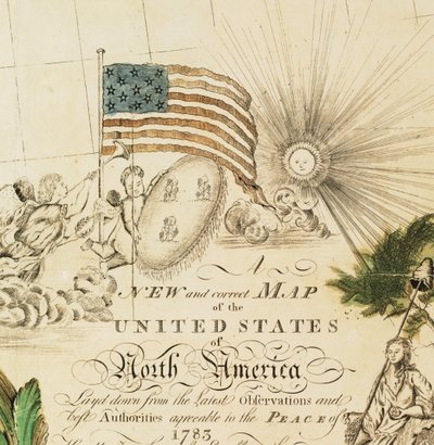 Amerikas första nationella karta, 1784 av Abel Buell
