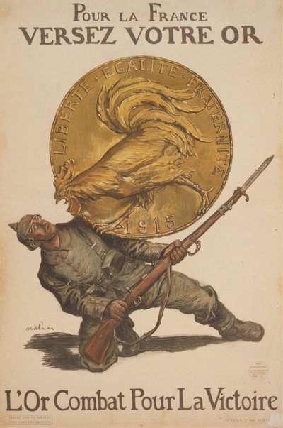 För Frankrike häll ditt guld. Guld kämpar för seger, 1915. av Abel Faivre