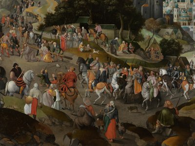 Detalj av Kristus som bär korset av Abel Grimmer or Grimer