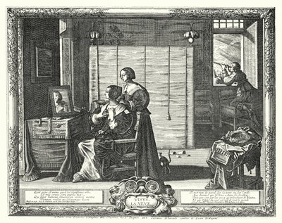 La Toilette (gravyr) av Abraham (after) Bosse