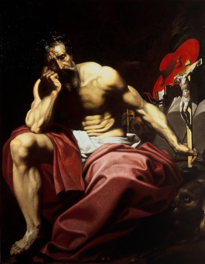 Saint Hieronymus, ca 1610 (olja på duk) av Abraham (attr.to) Janssens
