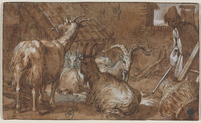 En ladugård med getter och en getherde, ca. 1610-1615. av Abraham Bloemaert