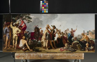 Kröningsscen (olja på trä) av Abraham Bloemaert