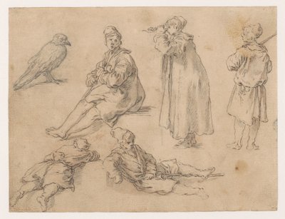 En sittande och två stående pojkar av Abraham Bloemaert