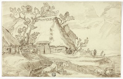 Gård under halmtak av Abraham Bloemaert