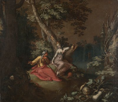 Landskap med Vertumnus och Pomona av Abraham Bloemaert