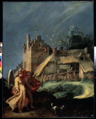 ""Den unge Tobias och ängeln (ärkeängeln Rafael)"" (Landskap med Tobias och ängeln) Målning av Abraham Bloemaert (1566-1651) 1610-1615 Mått 139x107,5 cm Eremitagemuseet, Sankt Petersburg (S:t Petersburg) av Abraham Bloemaert
