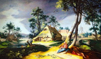 Rest on the Flight to Egypt (panel (pappersvikt)) av Abraham Bloemaert