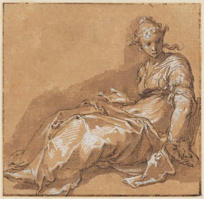 Sittande kvinna, vänd mot vänster av Abraham Bloemaert