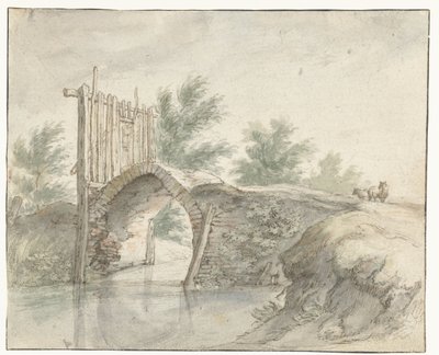 Stenbro med ett trästaket av Abraham Bloemaert