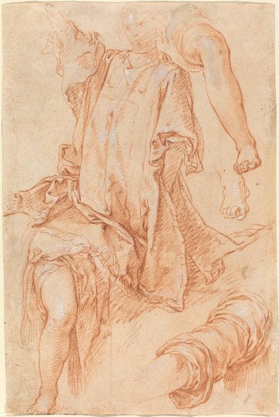 Studier av ben och draperi [recto] av Abraham Bloemaert
