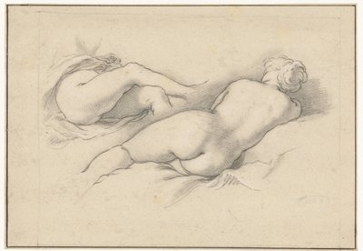 Studier av en liggande kvinnlig naken av Abraham Bloemaert