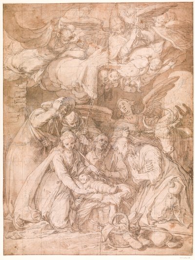 Tillbedjan av herdarna av Abraham Bloemaert
