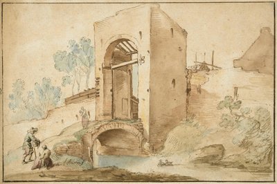 Porten till en stad av Abraham Bloemaert