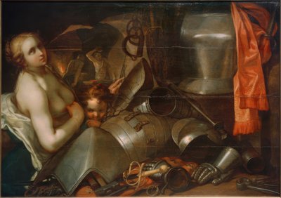 Venus och Amor i vulkanens smedja av Abraham Bloemaert