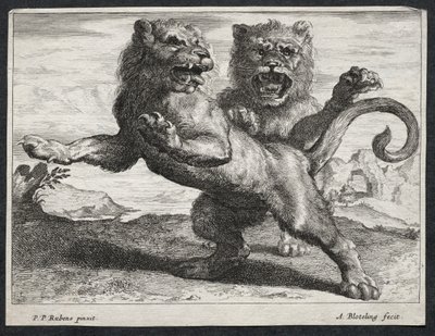 Olika Lions av Abraham Blooteling