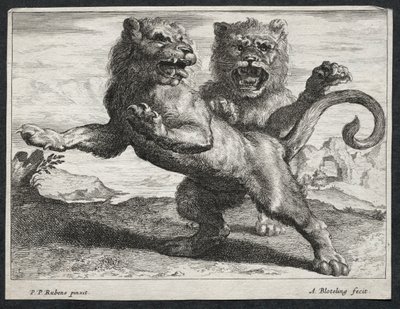 Olika Lions. av Abraham Blooteling
