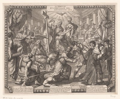 Jansenisternas reträtt La Deroute et Confusion des Iansenistes. (titel på objekt) av Abraham Bosse