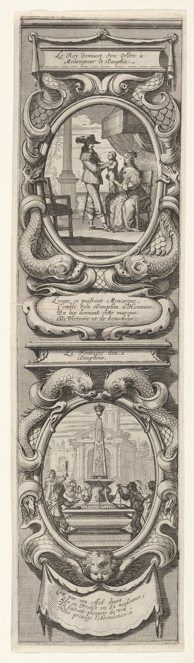 Allegorier till ära av Dauphinens födelse, ca. 1638. av Abraham Bosse