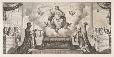 Almanach för 1639: Ludvig XIII och Anne av Österrike anförtror kungariket och prinsen un..., 1639. av Abraham Bosse
