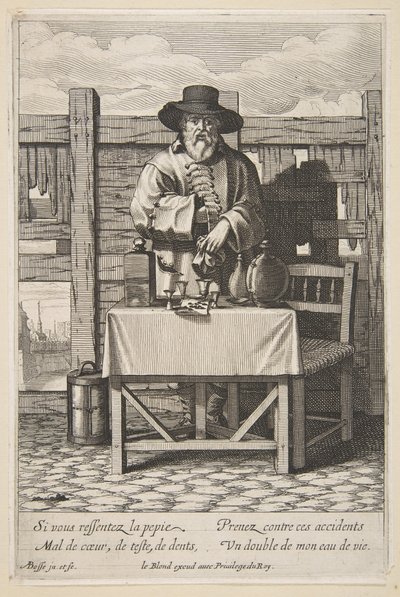 Brandy or Cure Seller, mitten till slutet av 1600-talet. av Abraham Bosse