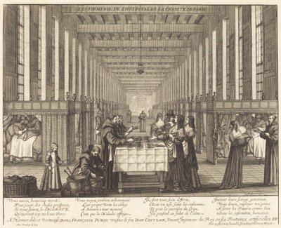 Sjukhuset på Hospital de la Charite de Paris av Abraham Bosse
