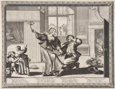 The Husband-Beater, ca 1633 (etsning och gravyr) av Abraham Bosse
