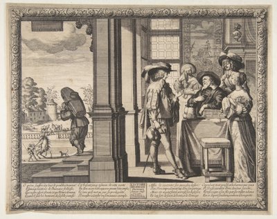 Den förlorade sonen lämnar hemmet, ca. 1636. av Abraham Bosse