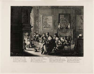 De kloka och de dumma jungfrurna, plansch fem av Abraham Bosse