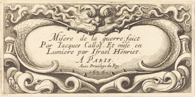 Titelsida för Callots "The Small Miseries of War" av Abraham Bosse