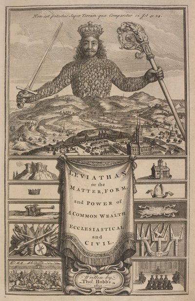 Titelsidan för "Leviathan, eller The Matter, Forme, & Power of a Common-Wealth Ecclesiasticall and Civill" av Thomas Hobbes av Abraham Bosse