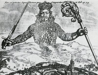 Titelsidan för "Leviathan, eller The Matter, Forme, & Power of a Common-Wealth Ecclesiasticall and Civill" av Thomas Hobbes av Abraham Bosse
