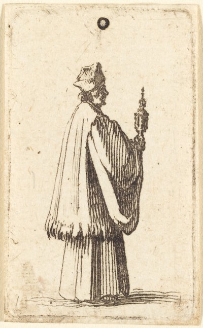 Präst som bär nattvardens heliga sakrament av Abraham Bosse or Jacques Callot