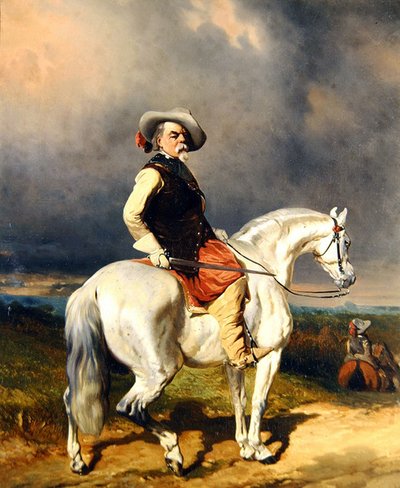 Cavalier on a White Horse (olja på duk) av Abraham Cooper