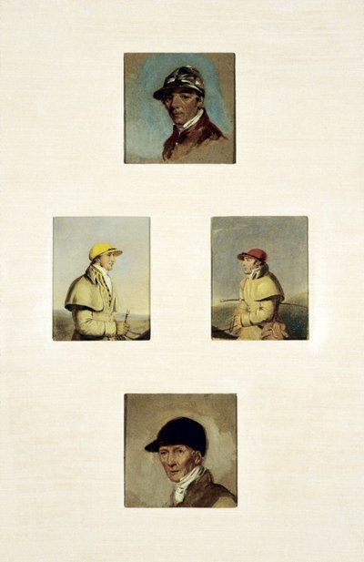 Studier av jockeyer (olja på duk) av Abraham Cooper