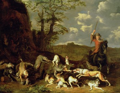 En björnjakt, 1655 av Abraham Danielsz. Hondius
