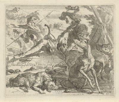 Jägare med hundar Olika djur (serietitel) av Abraham Danielsz. Hondius