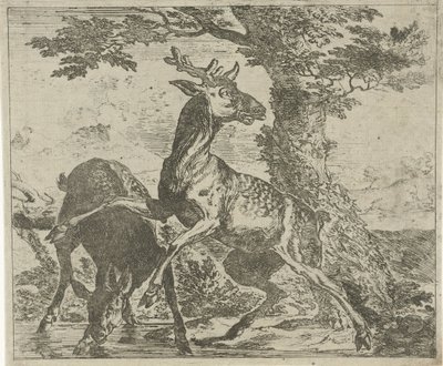 Häpnadsväckande rådjur Olika djur (serietitel) av Abraham Danielsz. Hondius
