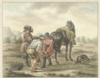 Hovslagare i landskap av Abraham Delfos