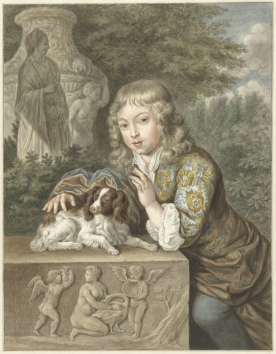 Pojke med hund av Abraham Delfos