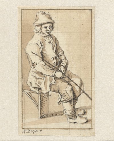 sittande man av Abraham Delfos