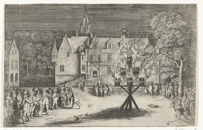 Brasa vid besök av prinsessan Maria Henrietta med prins William III i Breda, 1653 av Abraham Dircksz. Santvoort